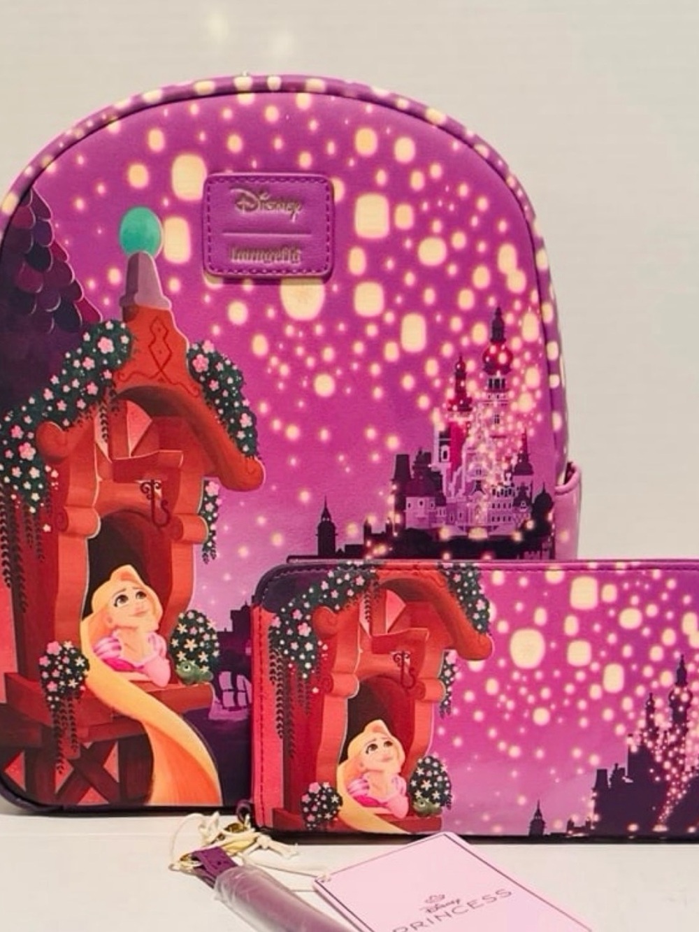 Loungefly Rapunzel Purple Backpack and Wallet Set